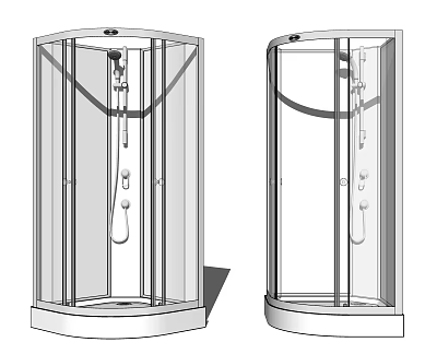 Modern Freestanding Shower Sauna With Transparent Glass Enclosure And Steam Nozzle 3d model