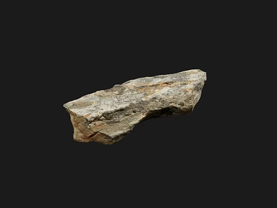 Natural Gray Brown Stone With Irregular Shape Textured Surface And Rough Details On Black Background 3d model