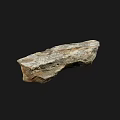 Natural Gray Brown Stone With Irregular Shape Textured Surface And Rough Details On Black Background