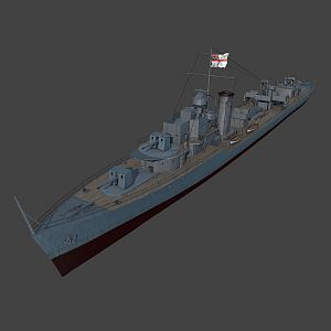 modern battleship-class destroyer 3d model