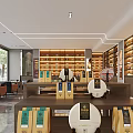Modern Teahouse Interior With Display Shelves And Seating
