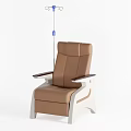 Brown And Blue Medical Chairs With IV Poles Comfortable Upholstery Design