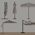 Various Outdoor Umbrella Styles With Standing Designs And Open Closed Positions