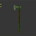 Handcrafted Iron Axe Weapon With Textured Wooden Handle And Rustic Design