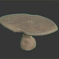 Handcrafted Wooden Table With Natural Grain Irregular Round Top And Solid Base 3d model
