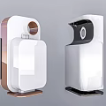 Modern White Home Appliances With Brown And Black Trim Design Details