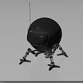 Black Sphere Robot With Spider Like Legs And Antenna Mechanical Design 3d model