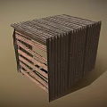 Simple Public Shelter With Wooden Frame Corrugated Roof And Hanging Curtains