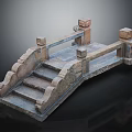 Traditional Chinese Stone Bridge Structure With Carved Railings Stone Steps And Decorative Pillars