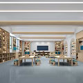 School Bright Craft Classroom With Wooden Tables Stools Storage Shelves And Tools