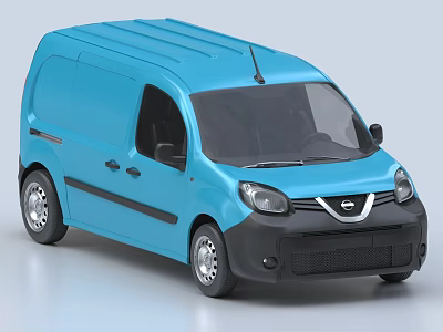 Nissan Blue Cargo Van Exterior With Black Bumper And Modern Design 3d model