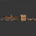 Industrial Storage Setup With Stacked Cardboard Boxes And Metal Plates