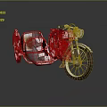 Classic Vintage Motorcycle With Silver Sidecar Leather Seat And Retro Headlight