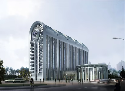 modern office building 3d model