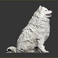 Modern Dog Big White Bear White Dog Cartoon Dog Statue Pet Dog 3d model