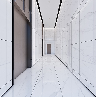 Style Elevator Aisle Corridor Public Area Features Office Building Elevator 3d model