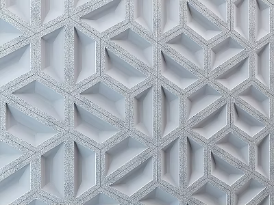 3D Geometric Pattern Textured Wall In Light Gray For Modern Decor 3d model