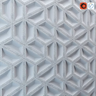 3D Geometric Pattern Textured Wall In Light Gray For Modern Decor 3d model