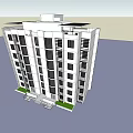 Modern Multi Floor Residential Apartment Building With White Facade And Balconies