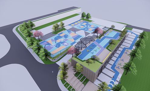 Modern Park Sports Apartment 3d model