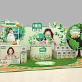 Commercial Display Equipment For Lactic Acid Bacteria Drinks With Green Decorations And Tree Shaped Structure