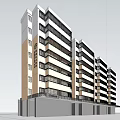 Modern Residential Building Exterior Design With Beige Facade Multiple Floors And Balconies
