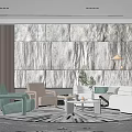 Modern Sofa Coffee Table Combination Sofa Leisure Chair Single Sofa 3d model