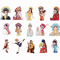 Chinese Traditional Cultural Character Pendants With Colorful Costumes And Various Headdresses