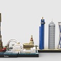 LEGO toy blocks city skyline complex doha 3d model