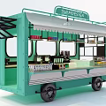 Teal Mobile Food Cart with SWADESIGN Signboard Awning and Serving Window