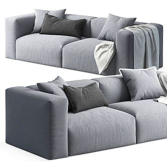 Modern Multi-Person Sofa Two-Person Sofa Casual Sofa Living Room Sofa Leather Sofa Corner Sofa 3d model