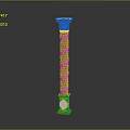 Ornamental Decorative Column With Twisted Design Gold Accents Detailed Base And Capital