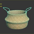 Handwoven Natural Straw Storage Basket With Dual Handles For Home Organizing