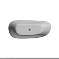 White Freestanding Bathtub With Modern Oval Design And Sleek Surface For Contemporary Bathroom
