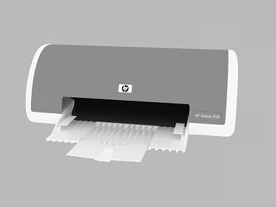 HP OfficeJet 7110 Printer With White And Gray Design And Paper Output 3d model