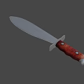 Tactical Combat Weapon Knife with Sharp Silver Blade and Red Wooden Handle