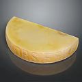 Yellow Semicircular Cheese Slice With Engraved ERSIEFF Text On Smooth Surface 3d model