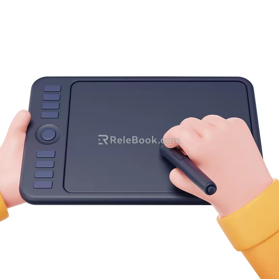 Modern cartoon small hand animation small palm computer 3d model