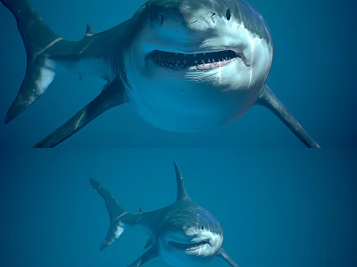 Modern Shark Great White Shark 3d model