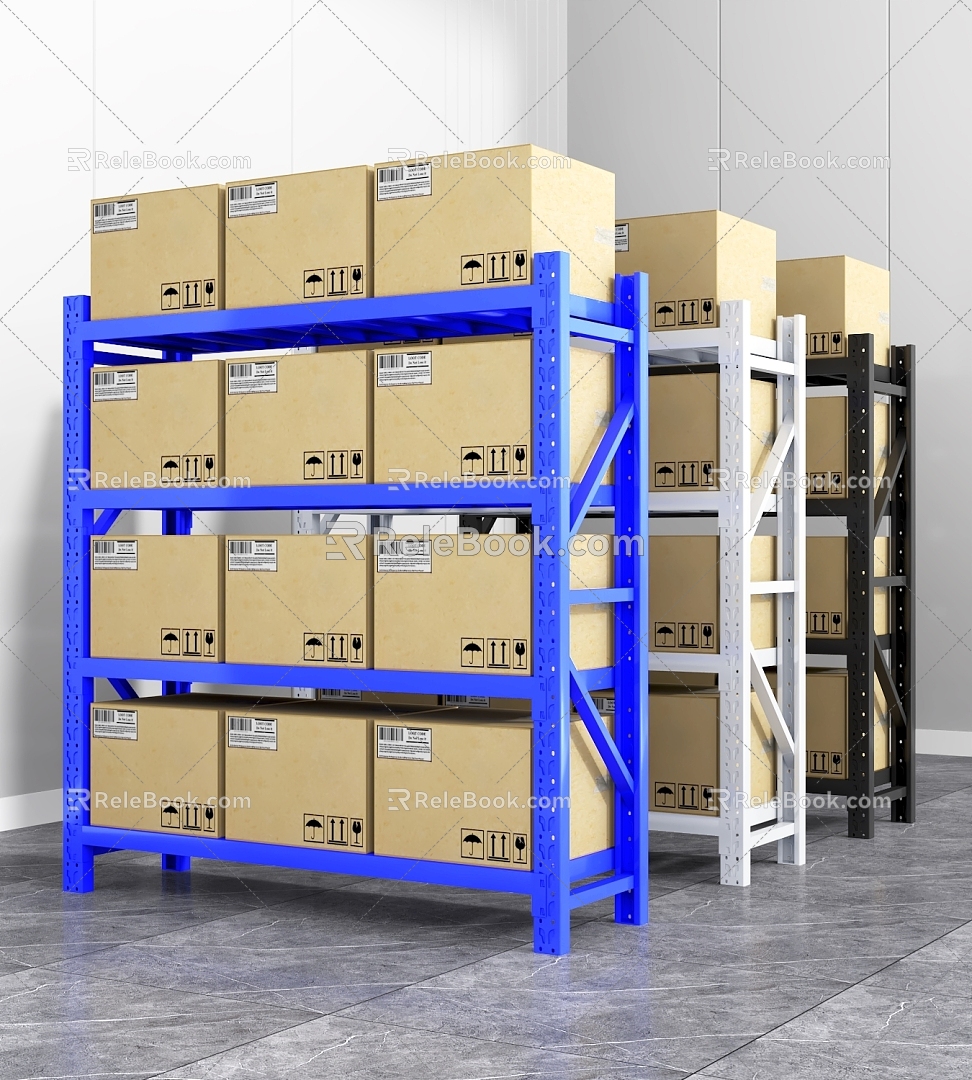 Storage Shelf Storage Rack Multi-layer Heavy Storage Rack Commercial Supermarket Garage Express Storage Room Goods Storage Rack 3d model