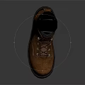 Brown Work Boots With Black Toe Gray Laces And Orange Sole Accent