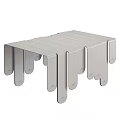 Unique Modern Coffee Table With Textured Metallic Surface And Artistic Leg Design 3d model