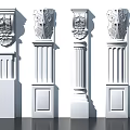 Different Classical Roman Columns Displaying Ornate Carvings And Detailed Architectural Elements