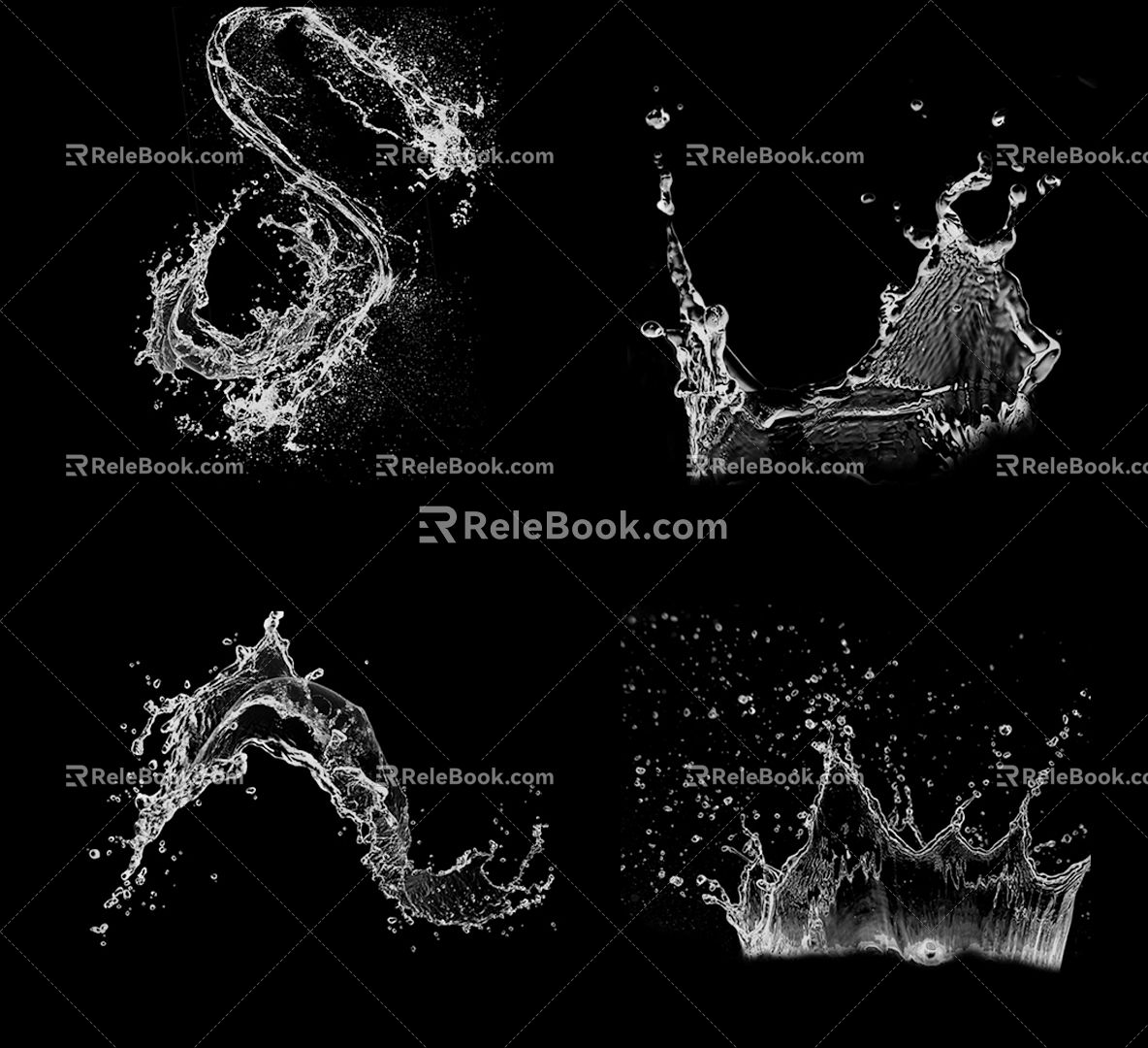 Modern water splash 3d model