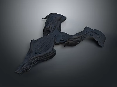 Cosmic Celestial Irregular Rock Formation Resembling Asteroid in Deep Space 3d model