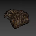 Fossilized Rib Bone Structure With Ancient Layered Textured Brown Surface 3d model