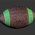 Vibrant Red Green Football With National Football League Text And Star Patterns