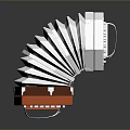 Orange And White Ballone Burini Accordion With Keyboard And Bellows