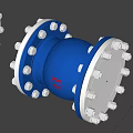 Durable Three Colored Industrial Hardware Tools With Green Blue Flange Fittings