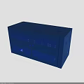 Blue Industrial Equipment With Ventilation Holes And Structured Panel Design 3d model